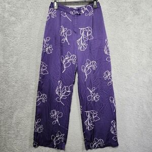 Jason Wu Purple Floral Viscose Flowy Lined‎ Dress Pants Size 2 * Flaw*